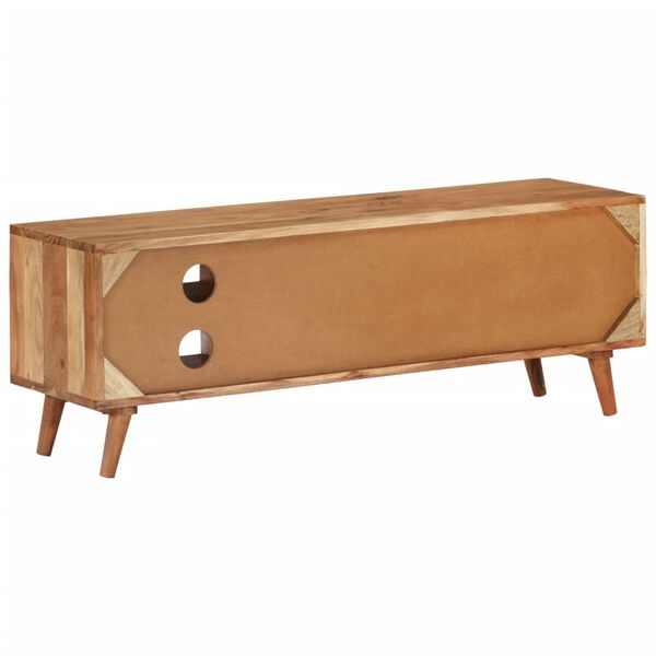 vidaXL Sjónvarpsskápur 112x30x40 cm Gegnheill Akasíuviður