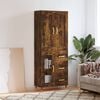 vidaXL H&aacute;r Sk&aacute;pur Reykt&oacute;na Eikarlitur 69,5x34x180 cm Samsettur Vi&eth;ur
