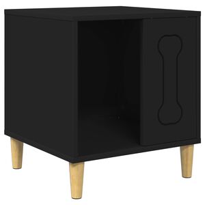 vidaXL Hundah&uacute;s Svartur 44 x 42 x 49 cm Samsettur vi&eth;ur