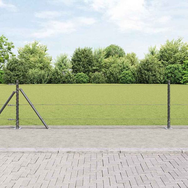 vidaXL Gir&eth;ingarp&oacute;stur Gr&aacute;r 10 x 0,4 m (13 mm net) St&aacute;l og PVC