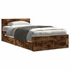 vidaXL R&uacute;mgrind me&eth; H&ouml;fu&eth;gafli Reyklitu&eth; Eik 75x190 cm Samsettur Vi&eth;ur