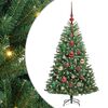 vidaXL Gervi hengdu j&oacute;latr&eacute; me&eth; 150 LED Gr&aelig;nn 120 cm PVC og m&aacute;lmur