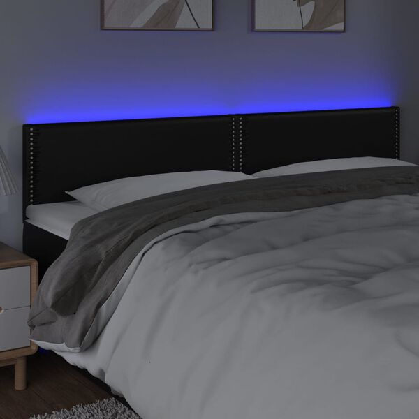 vidaXL LED H&ouml;f&eth;agafl 160x5x78/88 cm Svart Le&eth;url&iacute;ki