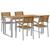 vidaXL Gar&eth;ur bor&eth;sett 5 pcs Gr&aacute;r Hrein akas&iacute;utr&eacute;
