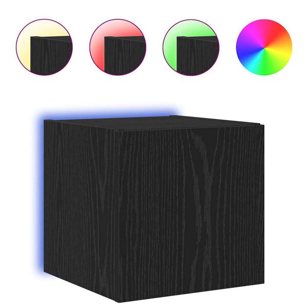 vidaXL Sj&oacute;nvarpsveggsk&aacute;pur Vegghengt Svartur Eik 30,5 x 35 x 30 cm