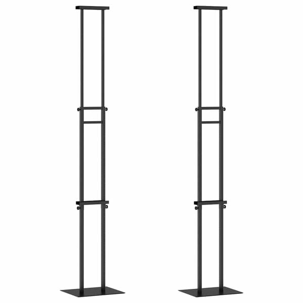 vidaXL Sýningarskjár 2 pcs Svartur 30 x 24 x 208 cm Járn