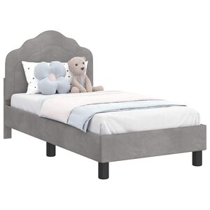 vidaXL R&uacute;mrammi fyrir litla krakka me&eth; h&ouml;f&eth;ahimni Lj&oacute;sgr&aacute;r 70 x 140 cm