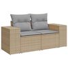 vidaXL Gar&eth;s&oacute;fa sett me&eth; p&uacute;&eth;i 8 pcs Beige og lj&oacute;sgr&aacute;r Poly Rattan