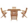 vidaXL Gar&eth;ur bor&eth;sett Br&uacute;nn Solid Teak Vi&eth;ur