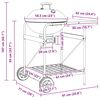 vidaXL Úti grill með hjól Svartur 96 x 72 x 113 cm metal