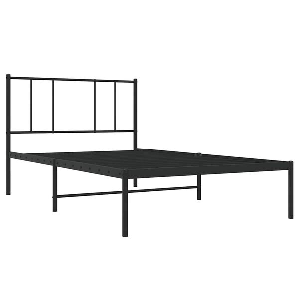 vidaXL R&uacute;mgrind &uacute;r M&aacute;lmi &aacute;n D&yacute;nu me&eth; H&ouml;f&eth;agafli Sv&ouml;rt 90x190 cm