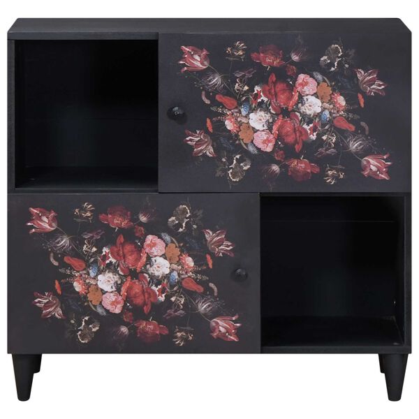 vidaXL Geymsk&aacute;pur me&eth; hur&eth; Marglitur 80 x 33,5 x 75 cm Hart mang&oacute;tr&eacute;