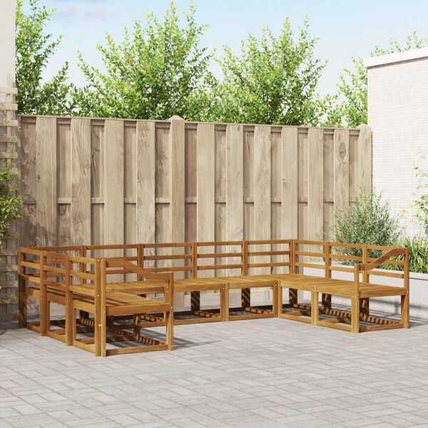 vidaXL &Uacute;ti s&oacute;fasett 9 pcs N&aacute;tt&uacute;rulegur Hrein akas&iacute;utr&eacute;