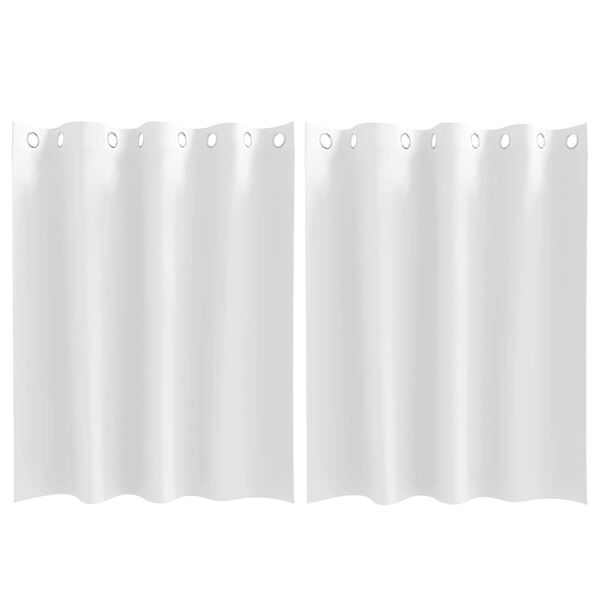 vidaXL Svartgard&iacute;nur me&eth; hringjum 2 pcs Hreint Hv&iacute;tt 140 x 140 cm