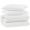 vidaXL R&uacute;mfatasett me&eth; kodda 3 pcs Hv&iacute;tt Mikrof&iacute;ber og d&uacute;nfja&eth;rir