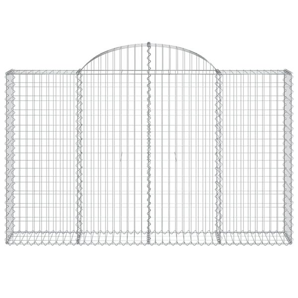 vidaXL Bogadregnir Grjótkassar 2 stk. 200x30x120/140 cm Sinkhúðað Járn