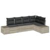 vidaXL Gar&eth;s&oacute;fa sett me&eth; geymslu 5 pcs Lj&oacute;sgr&aacute;r p&oacute;l&yacute;rattan
