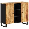 vidaXL Skenkur me&eth; 2 Hur&eth;um 90x33x75 Gegnheill Mang&oacute;vi&eth;ur