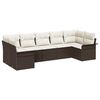 vidaXL Gar&eth;s&oacute;fa sett me&eth; geymslu 7 pcs Br&uacute;nn Poly rattan