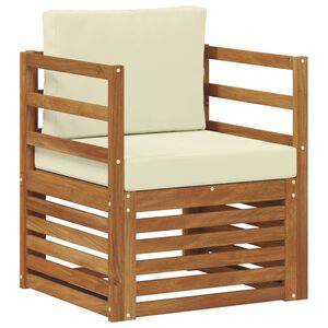 vidaXL &Uacute;ti s&oacute;fasett Solid Akas&iacute;uskei&eth; og P&oacute;lyester N&aacute;tt&uacute;rulegur