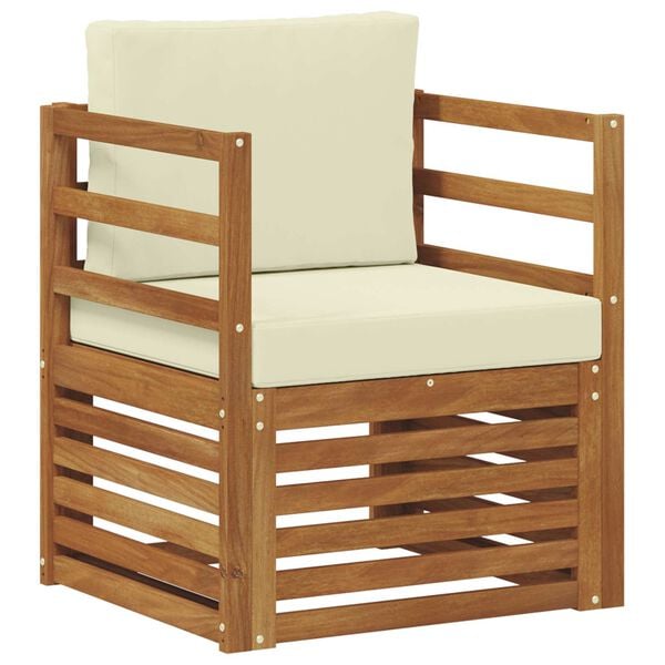 vidaXL &Uacute;ti s&oacute;fasett Solid Akas&iacute;uskei&eth; og P&oacute;lyester N&aacute;tt&uacute;rulegur