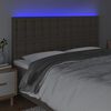 vidaXL LED h&ouml;fu&eth;gafl M&oacute;gr&aacute;tt 200x5x118/128 cm Efni