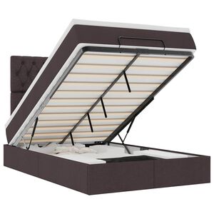 vidaXL Ottoman r&uacute;mgrind me&eth; d&yacute;nu D&ouml;kkbr&uacute;nt 120x190 cm Efni