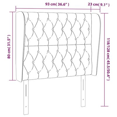 vidaXL Höfðagafl með Eyrum 93x23x118/128 cm Blátt Efni