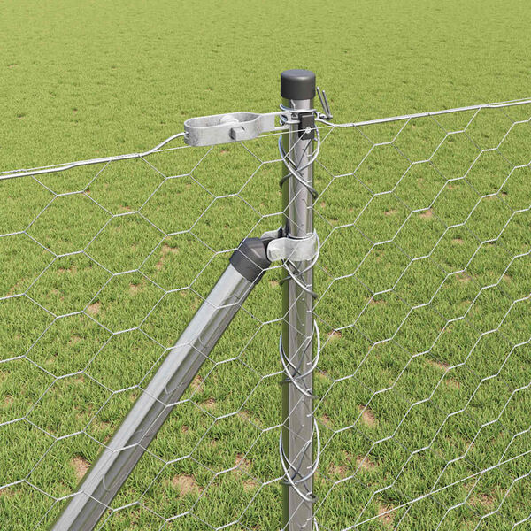 vidaXL Gir&eth;ingarp&oacute;stur Silfur 10 x 1,4 m (50 mm net) St&aacute;l