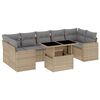 vidaXL 8 Hluta Gar&eth;s&oacute;fasett me&eth; Sessum Drappa&eth; P&oacute;l&yacute;rattan