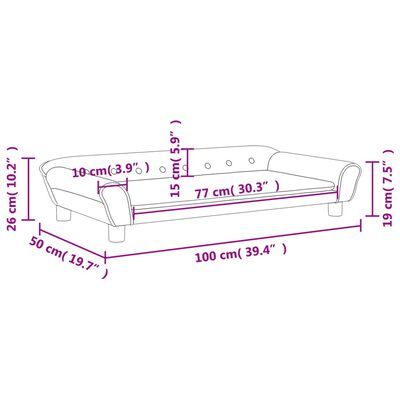 vidaXL Barnasófi Dökkgrár 100x50x26 cm Flauel