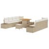 vidaXL Gar&eth;s&oacute;fa sett me&eth; p&uacute;&eth;i 11 pcs Drapplita&eth;ur p&oacute;l&yacute;rattan