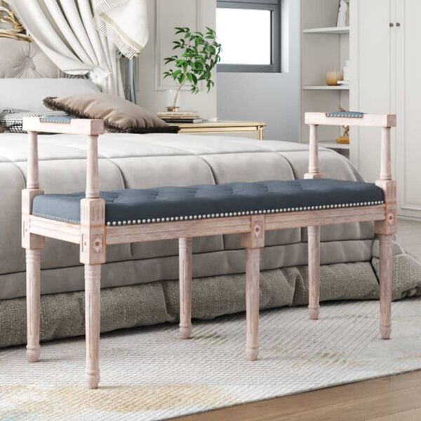 vidaXL Bekkur D&ouml;kkgr&aacute;tt 110x40x70 cm Flauel