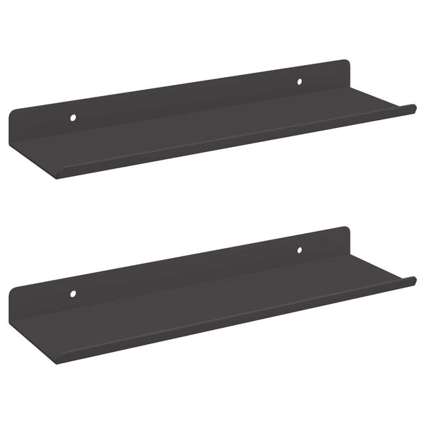 vidaXL Flj&oacute;tandi skrifbor&eth; Vegghengt 2 pcs Svart 30 x 9 x 2,5 cm St&aacute;l