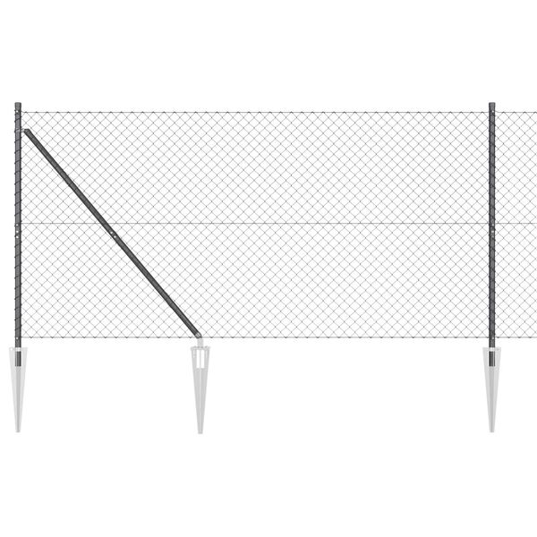vidaXL Gir&eth;ingarp&oacute;stur Gr&aacute;r 10 x 1,2 m (40 x 40 mm net) St&aacute;l og PVC