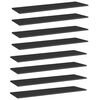 vidaXL B&oacute;kahillur 8 stk. H&aacute;glans Svartar 100x30x1,5 cm Sp&oacute;naplata