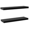 vidaXL Vegghengdar Hillur 2 stk. Svartar 80x20x3,8 cm