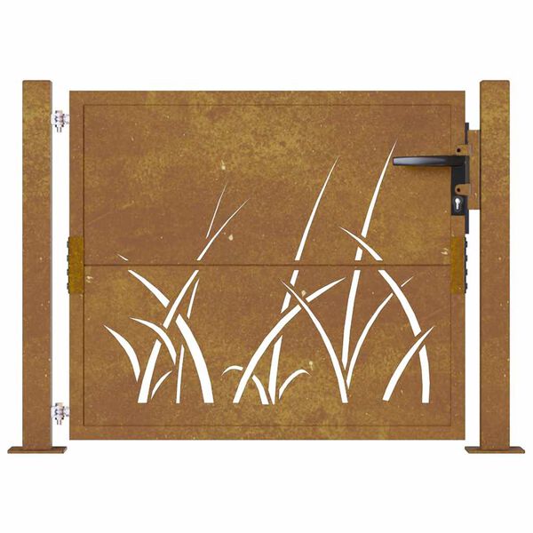 vidaXL Garðhlið 100x100 cm úr corten stáli, grashönnun