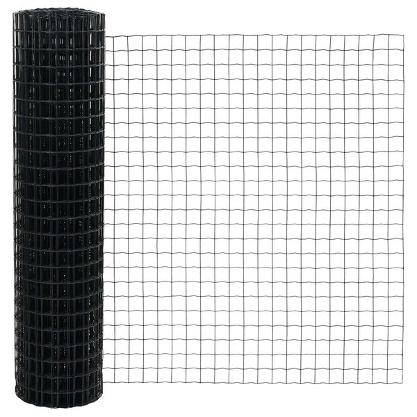 vidaXL Evrópsk girðing Grár 1 x 10 m PVC-húðaður járn
