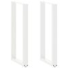vidaXL barbor&eth;sf&aelig;tur U-laga 2 stk. hv&iacute;tir 50x(100-101) cm st&aacute;l