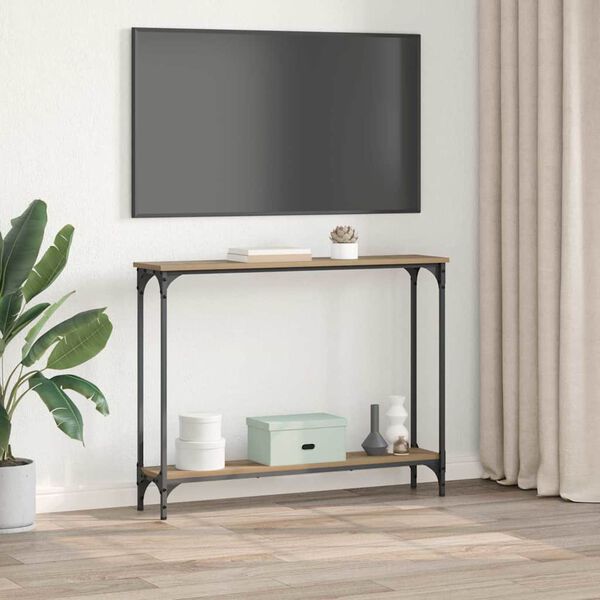 vidaXL Veggbor&eth; Artisan Eik 100 x 22,5 x 75 cm Samsettur vi&eth;ur