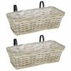 vidaXL Hangandi pl&ouml;ntu k&ouml;rfa 2 pcs Gr&aacute;r 48 x 22 x 15 cm Lacak rattan