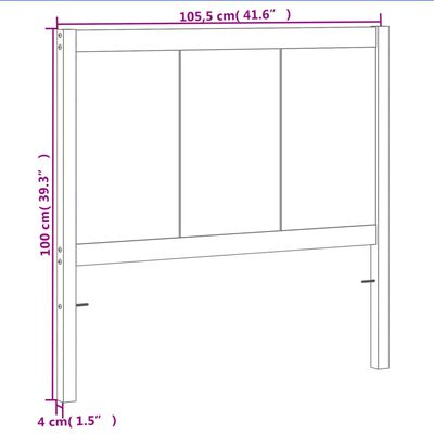 vidaXL Höfðagafl Vaxbrúnn 100 cm Gegnheil Fura