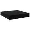 vidaXL Vegghengdar Hillur 2 stk. H&aacute;glans Svartar 40x23x3,8 cm MDF