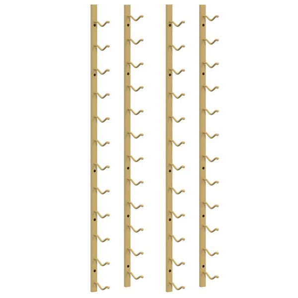 vidaXL Vegghengdur V&iacute;nrekki fyrir 12 Fl&ouml;skur 2 stk. Gyllt J&aacute;rn