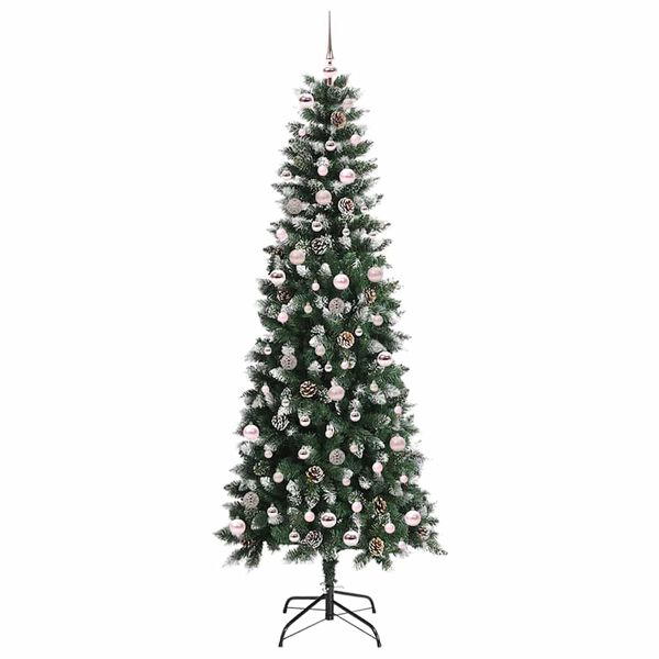 vidaXL Gervi j&oacute;latr&eacute; me&eth; 300 LED Gr&aelig;nn 240 cm PVC, plast og st&aacute;l
