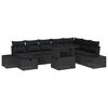 vidaXL Gar&eth;s&oacute;fa sett 11 pcs Svartur Poly rattan