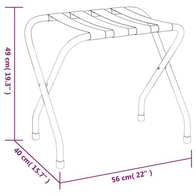 vidaXL Farangursgrind Svart og Silfur 56x40x49 cm