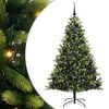 vidaXL Gervi li&eth;a&eth;ur j&oacute;latr&eacute; 300 LED lj&oacute;s Gr&aelig;nn 180 cm PVC og PE