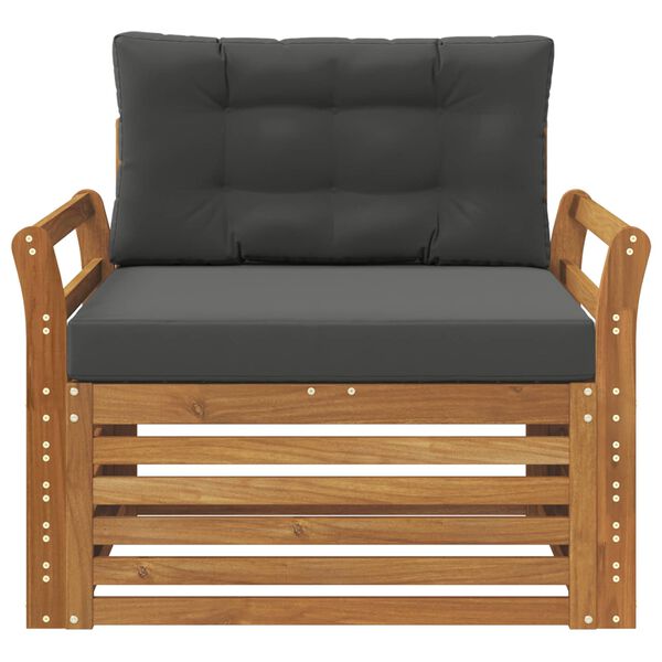 vidaXL &Uacute;ti s&oacute;fasett Solid Akas&iacute;uskei&eth; og P&oacute;lyester N&aacute;tt&uacute;rulegur